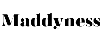 Maddyness logo black background with a black square