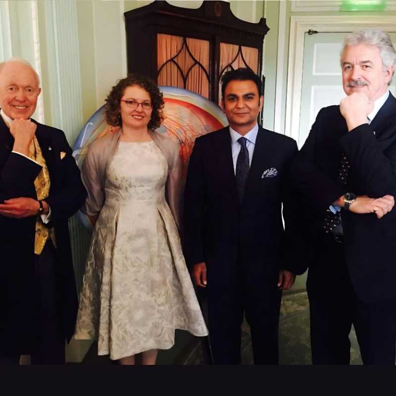 Professor Sarwar Khawaja with with Tony Buzan, Princess Petriana, and Dominic O'Brien at the Brain of the Year 2016 awards _